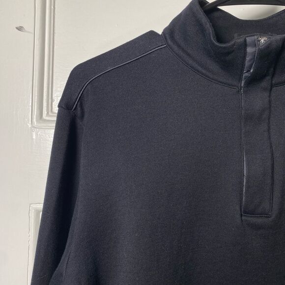 Hugo Boss | Men's Quarter Zip Mock Neck Sweater Black Sz Medium - Picture 7 of 12